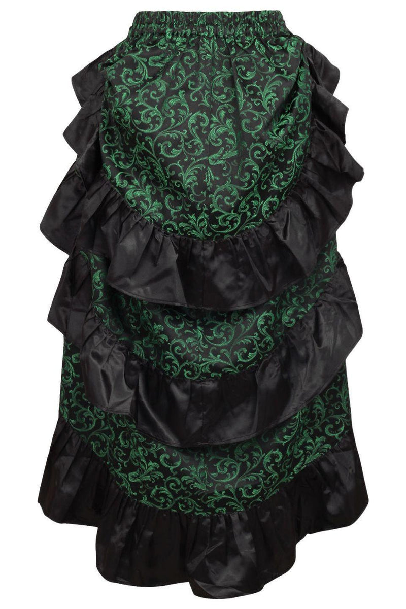Purple/Black Brocade Adjustable High Low Bustle Skirt