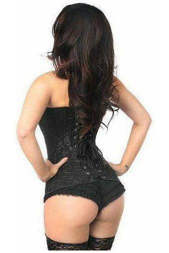 Lavish Black Lace Front Zipper Corset - Daisy Corsets