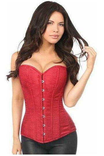 Lavish Wine Brocade Corset - Daisy Corsets
