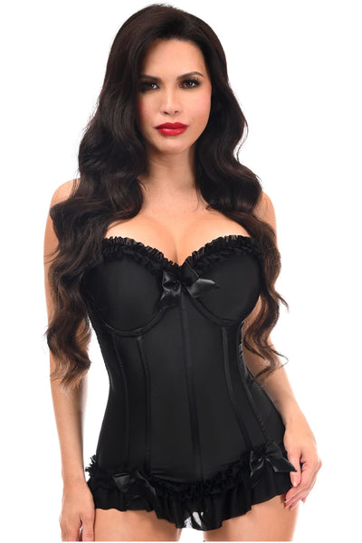 Lavish Black Lycra Hook & Eye Stretch Bustier Corset