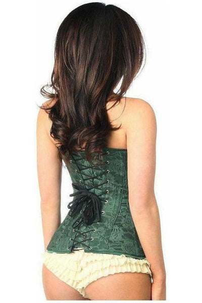 Lavish Dark Green Lace Overbust Corset w/Zipper - Daisy Corsets
