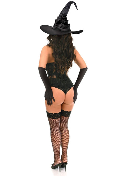 Top Drawer 3 PC Black Lace Witch Corset Costume