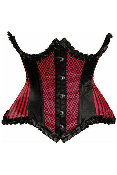 Top Drawer Red Burlesque Underwire Curvy Cut Waist Cincher Corset
