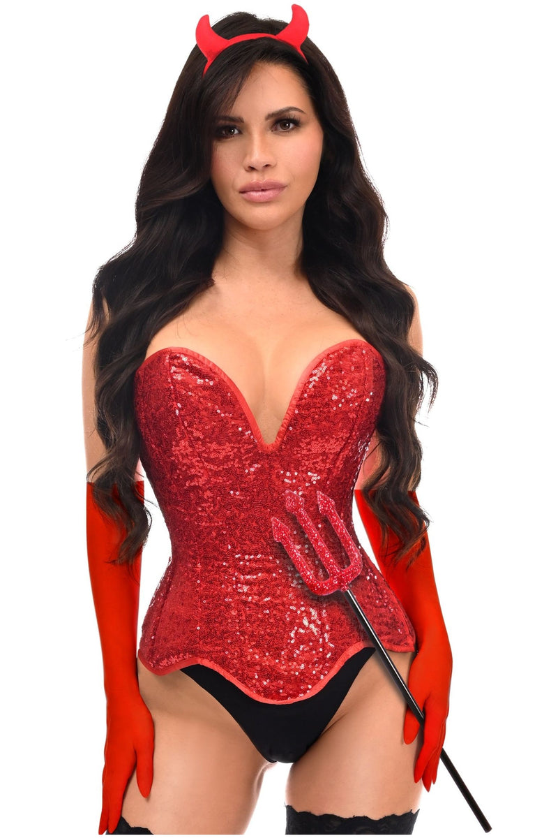 Top Drawer 4 PC Premium Devil Corset Costume