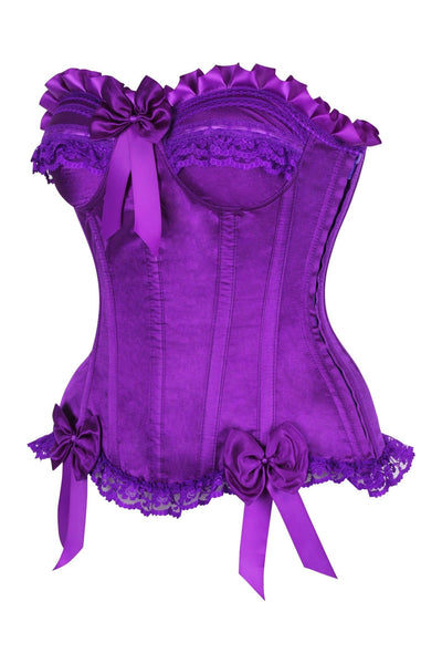 Top Drawer Purple Satin Steel Boned Burlesque Corset