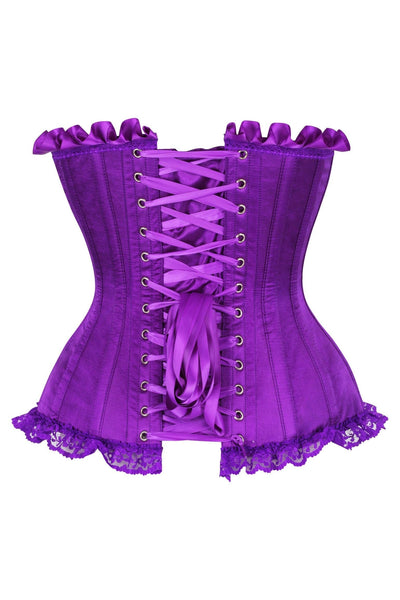 Top Drawer Purple Satin Steel Boned Burlesque Corset