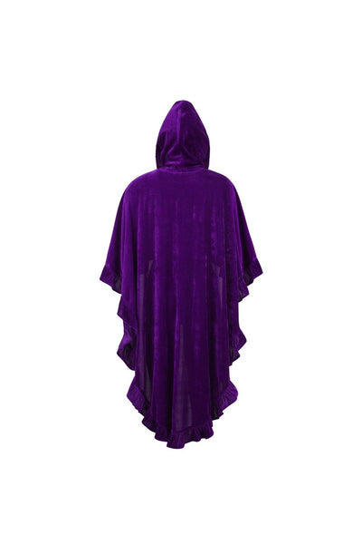 Purple Velvet Hooded Ruffle Cape - Daisy Corsets
