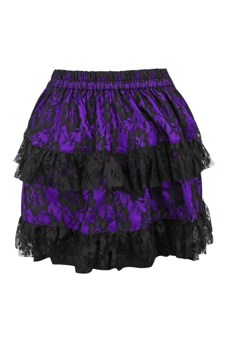 Purple/Black Striped Ruched Bustle Skirt main image 1