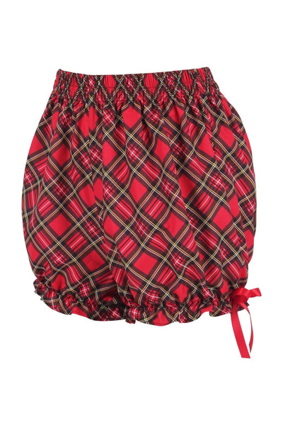 Red Plaid Crepe Bloomers - Daisy Corsets