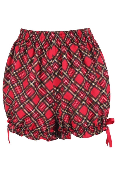 Red Plaid Crepe Bloomers - Daisy Corsets