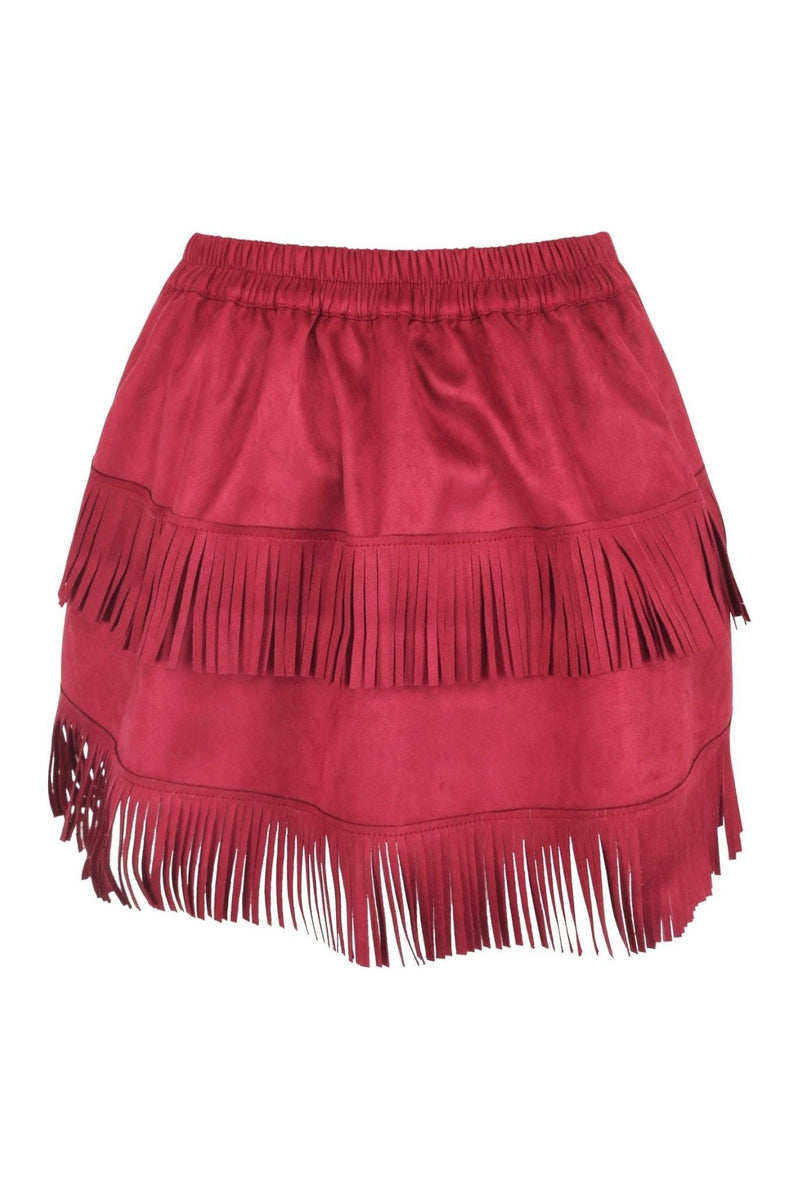 Beige Crepe Ruched Bustle Skirt