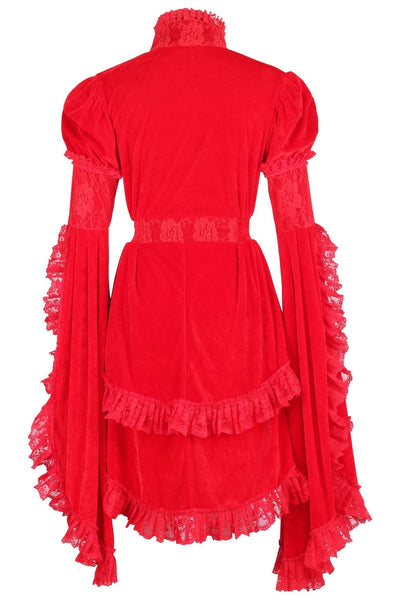 Red Velvet & Lace Ruffled Jacket - Daisy Corsets