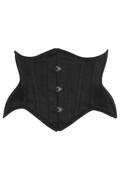 Top Drawer Black Suede Steel Boned Mini Waist Cincher Corset - Daisy Corsets