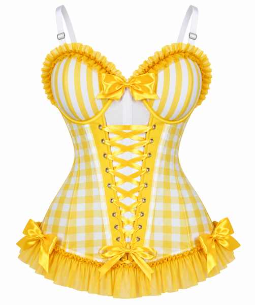 PRE-ORDER Lavish Lemon Ruffle Sweetheart Bustier Corset