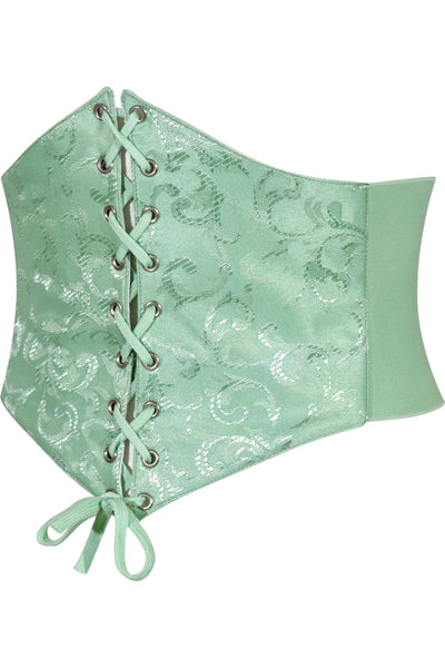 Lavish Mint Green Brocade Corset Belt Cincher