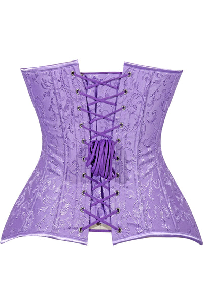 Lavish Lt Purple Brocade Overbust Corset W/Busk Closure