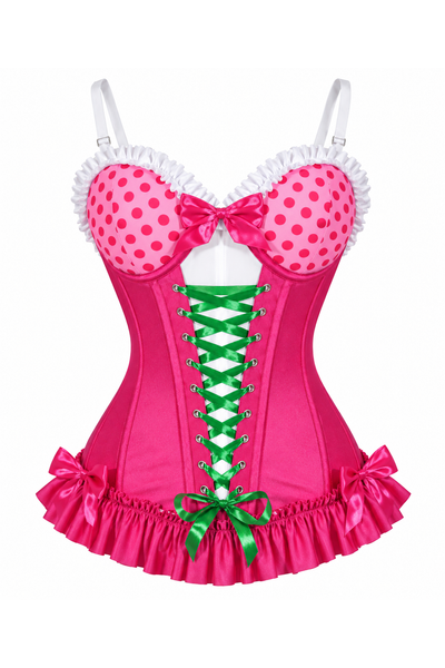PRE-ORDER Lavish Raspberry Ruffle Sweetheart Bustier Corset