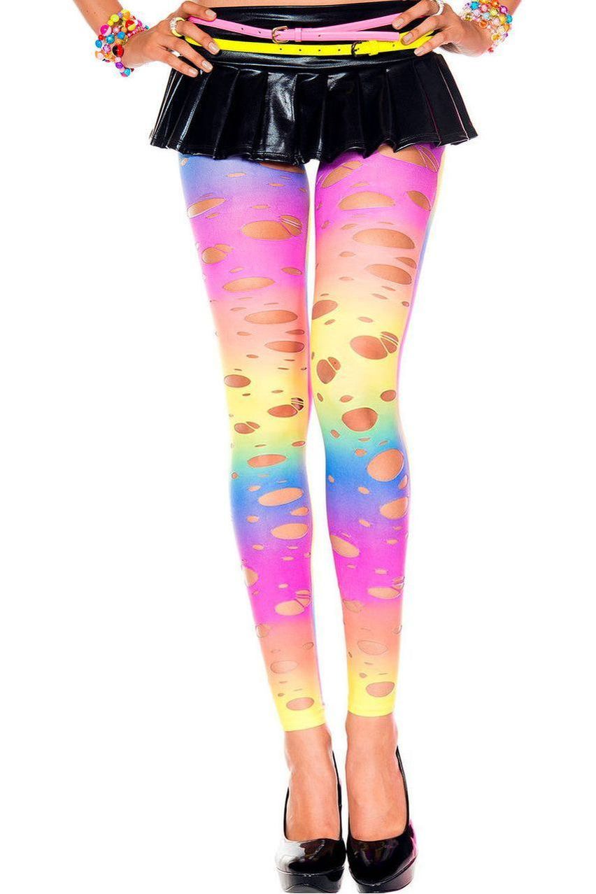 Tattered Rainbow Leggings