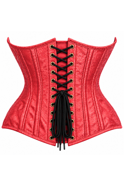 Top Drawer Double Steel Boned Wine Brocade Curvy Underbust Corset
