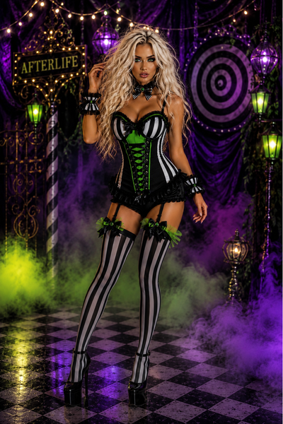 Lavish Afterlife Showgirl Corset Bustier with Underwire Cups