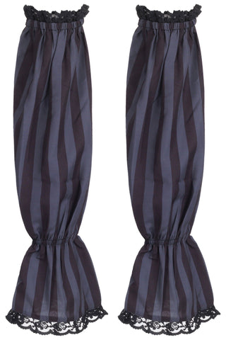 Black/Dark Grey Striped Smocked Sleeves