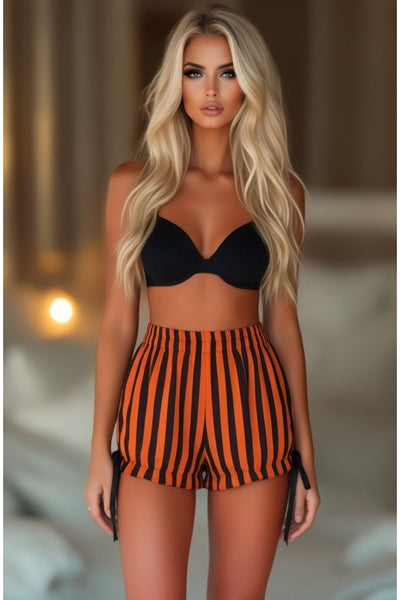 Black/Orange Striped Bloomers