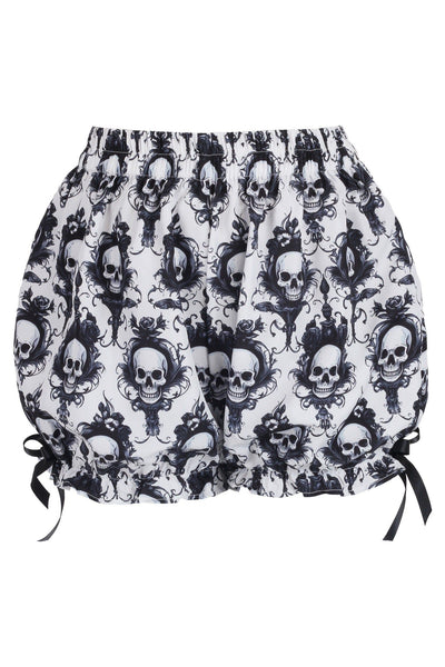 Black/White Skull Print Crepe Bloomers