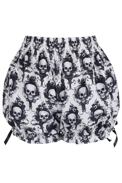 Black/White Skull Print Crepe Bloomers