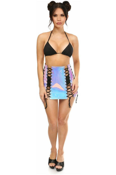 Blue/Purple Holo Lace-Up Skirt - Daisy Corsets
