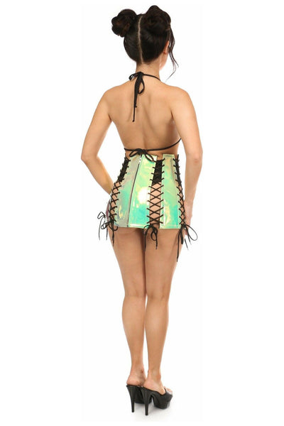 Mint Holo Lace-Up Skirt - Daisy Corsets
