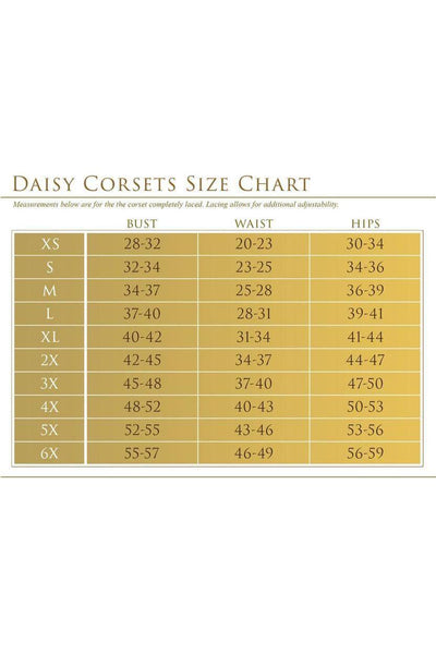 Lavish Gold Brocade Overbust Corset W/Busk Closure
