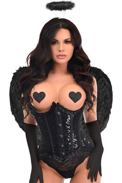 Top Drawer 4 PC Pin-Up Dark Angel Corset Costume