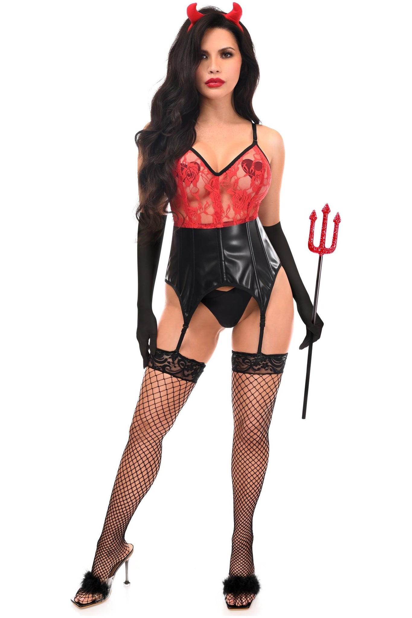 Lavish 4 PC Sexy Devil Lingerie Costume | Daisy Corsets USA Lavish 4 PC Sexy Devil Lingerie Costume | Daisy Corsets USA