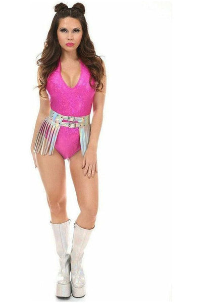 Silver Hologram Fringe Mini Skirt - Daisy Corsets