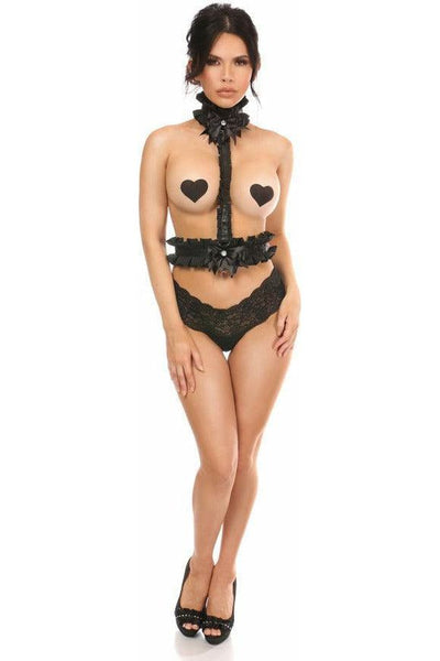 Kitten Collection Pinstripe Single Strap Body Harness - Daisy Corsets