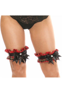 Kitten Collection Red Plaid Leg Garters (Set of 2) - Daisy Corsets