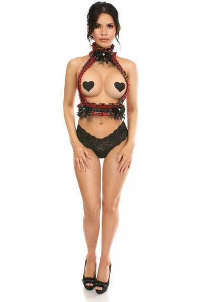 Kitten Collection Red Plaid Double Strap Body Harness - Daisy Corsets