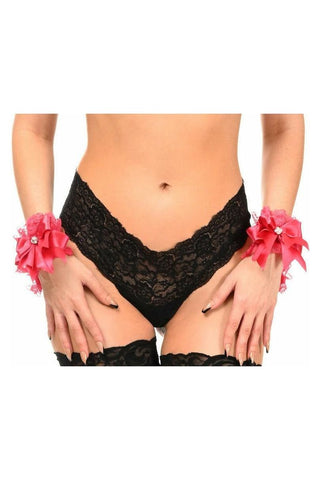 Kitten Collection Fuchsia Lace Wristlets (Set of 2) - Daisy Corsets