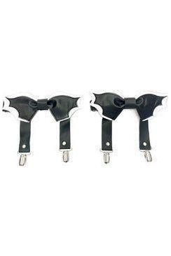 Black/White Bat Leg Garters