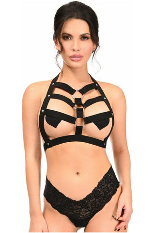 Black Stretchy Body Harness w/Silver Hardware - Daisy Corsets