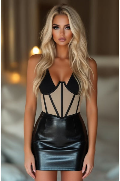 LIMITED EDITION Lavish Nude Mesh Open Cup Waist Cincher