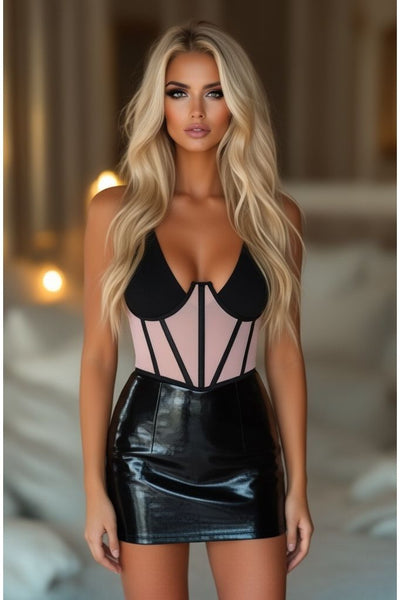LIMITED EDITION Lavish Lt Pink Mesh Open Cup Waist Cincher