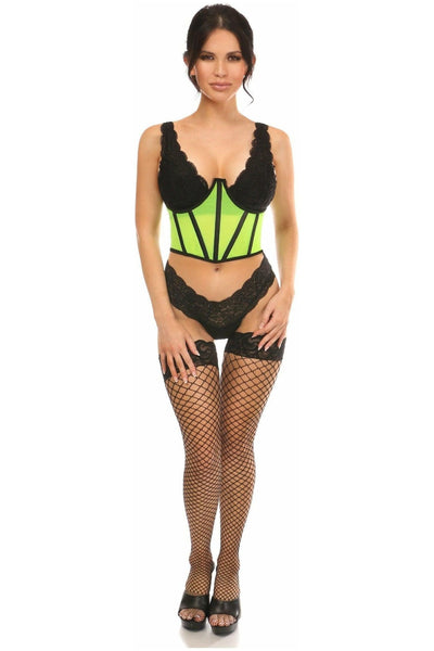 Lavish Neon Green Mesh Open Cup Waist Cincher - Daisy Corsets
