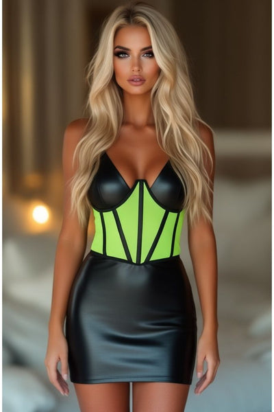 LIMITED EDITION Lavish Neon Green Mesh Open Cup Waist Cincher