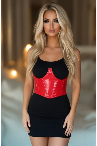 LIMITED EDITION Lavish Red Patent Open Cup Underwire Waist Cincher