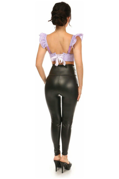Lavish Lavender Eyelet Underwire Bustier Top w/Removable Ruffle Sleeves - Daisy Corsets