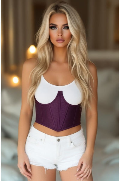 LIMITED EDITION Lavish Plum Brocade Open Cup Waist Cincher