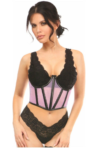 Lavish Lt Purple Fishnet Underwire Open Cup Waist Cincher - Daisy Corsets