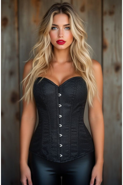 Lavish Black Brocade Corset
