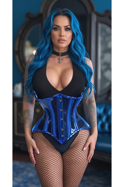 Lavish Blue Clear Curvy Underbust Waist Cincher Corset